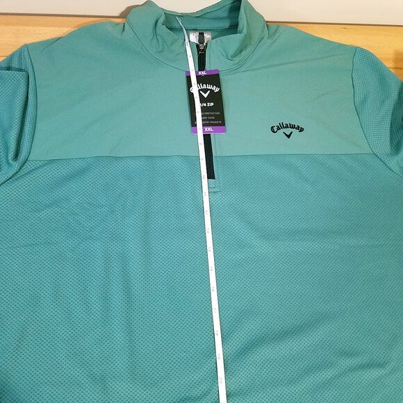 Callaway Men’s Quarter Zip Pullover XXL Green New Golf Sweatshirt Performance - Picture 9 of 16